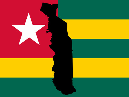 map of Togo and flag illustrationのイラスト素材