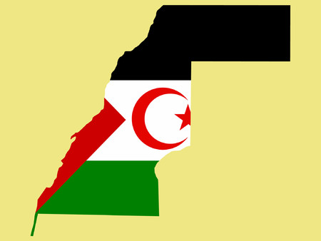 map of western Sahara and flagのイラスト素材