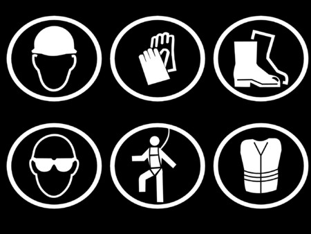 construction site safety equipment symbolsのイラスト素材