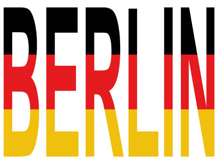 City of Berlin and German flag illustrationのイラスト素材