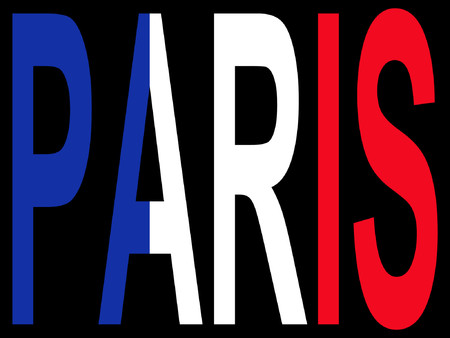 City of Paris and French flag illustrationのイラスト素材