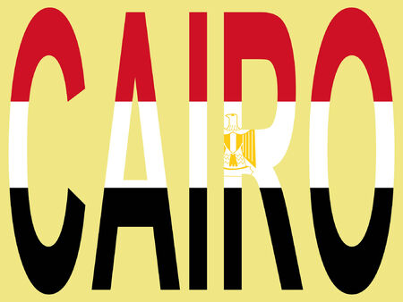 City of Cairo and Egyptian flag illustrationのイラスト素材
