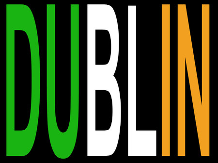 City of Dublin and Irish flag illustrationのイラスト素材