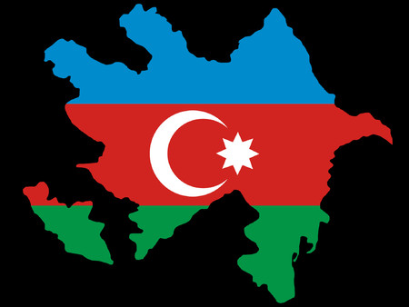 map of Azerbaijan and flag illustrationのイラスト素材