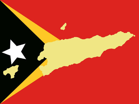 map of East Timor and flag illustrationのイラスト素材