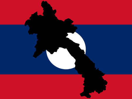 map of Laos and flag illustrationのイラスト素材