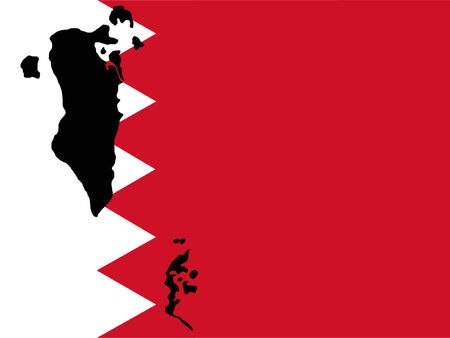 map of Bahrain and  flag illustrationのイラスト素材