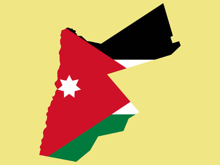 map of Jordan and  flag illustrationのイラスト素材
