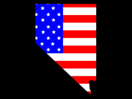 Map of the State of Nevada and American flagのイラスト素材