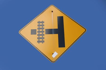 American warning railroad crossing signの写真素材