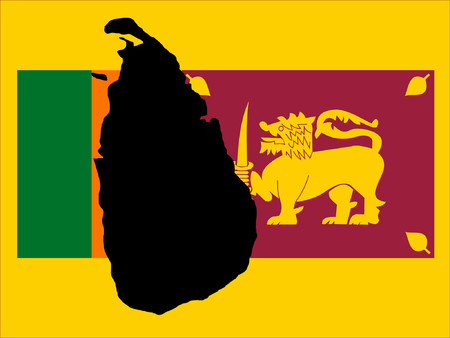 map of Sri Lanka and Sri lankan flag illustrationのイラスト素材