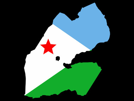 map of djibouti and their flag illustrationのイラスト素材
