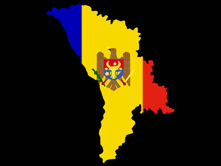 map of Moldova and moldovian flag illustrationのイラスト素材