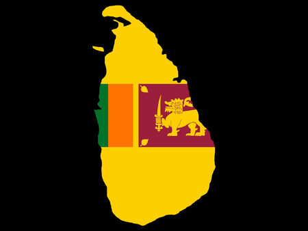 map of Sri Lanka and Sri lankan flag illustrationのイラスト素材