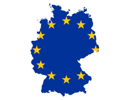 Republic of Germany map and european union flagのイラスト素材