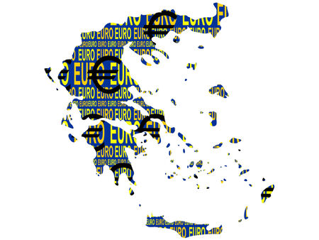 map of Greece and euro currency illustrationのイラスト素材