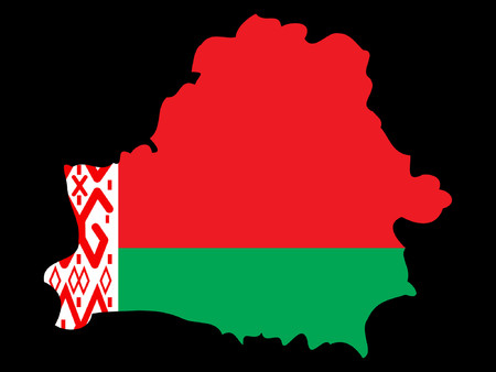 map of Belarus and their flag illustrationのイラスト素材