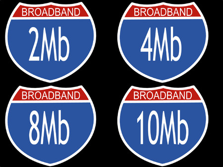 American interstate signs with broadband download speedsのイラスト素材