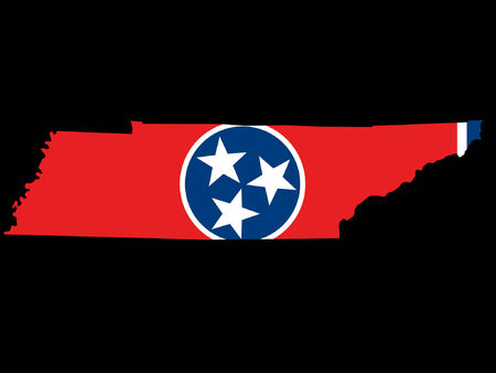 Map of the State of Tennessee and their flagのイラスト素材