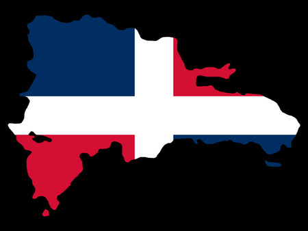 map of Dominican republic and Dominican flag illustrationのイラスト素材