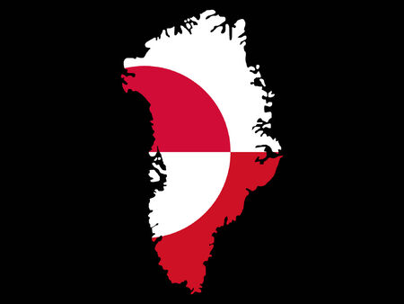 map of Greenland and their flag illustrationのイラスト素材