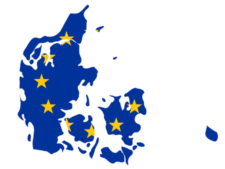 map of Denmark with European Union flagのイラスト素材