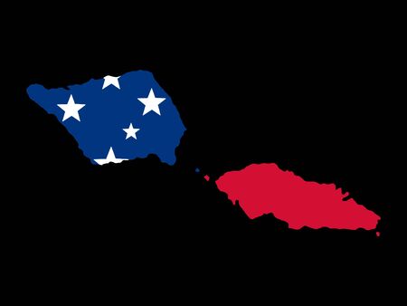 map of samao and their flag illustrationの写真素材