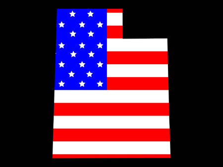 Map of the State of utah and American flagのイラスト素材