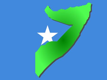 map of Somalia and Somali flag illustrationの写真素材