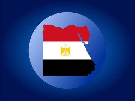 map and flag of Egypt globe illustrationの写真素材