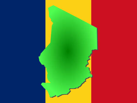 map of Chad and their flag illustrationの写真素材