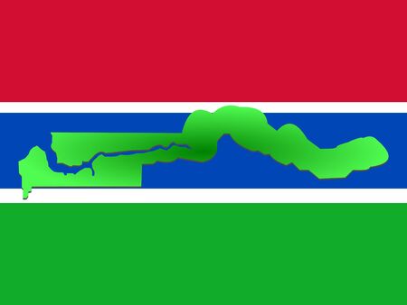 map of Gambia and their flag illustrationの写真素材