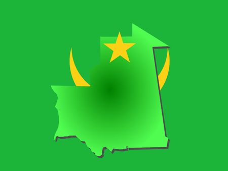 map of Mauritania and their flag illustrationの写真素材