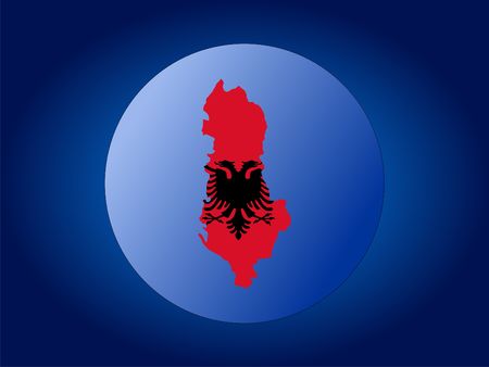 map and flag of Albania globe illustrationの写真素材