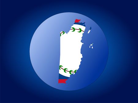 map and flag of Belize globe illustrationの写真素材