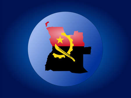 map and flag of Angola globe illustrationの写真素材