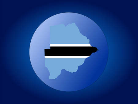 map and flag of Botswana globe illustrationの写真素材