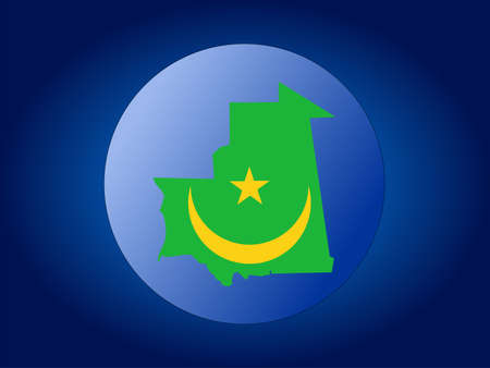 map and flag of Mauritania globe illustrationの写真素材