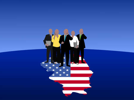 Illinois business team with lap tops and cell phonesの写真素材