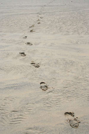 footprints in wet sand background