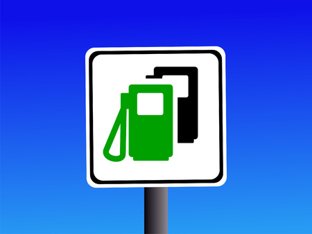 petrol and diesel sign on blue sky illustrationの写真素材