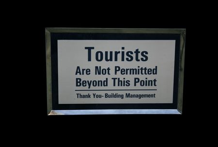 Tourists are not permitted beyond this point signの写真素材