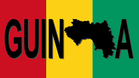 Guinea text with map on flag illustrationの写真素材