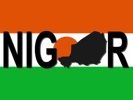 Niger text with map on flag illustrationの写真素材