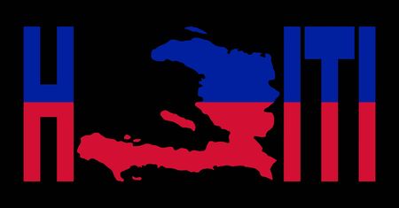 Haiti text with map on flag illustrationの写真素材