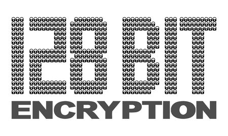 128 bit encryption text with padlocks illustrationの写真素材