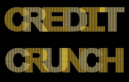 overlapping credit crunch text with euro symbolsの写真素材