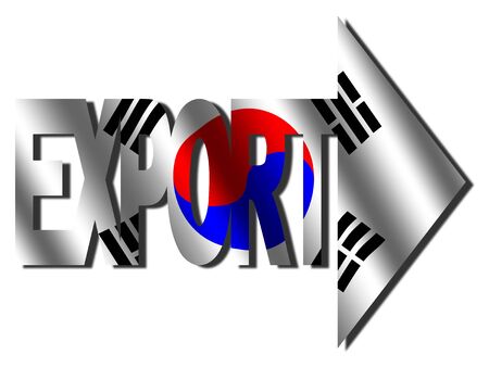 export text with Korean flag isolated on white illustrationの写真素材