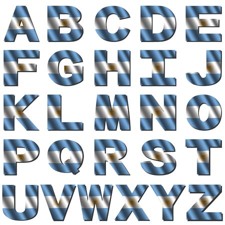 Argentinian flag font isolated on white illustrationの写真素材
