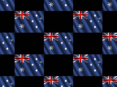seamless Australian flag on black background illustrationの写真素材